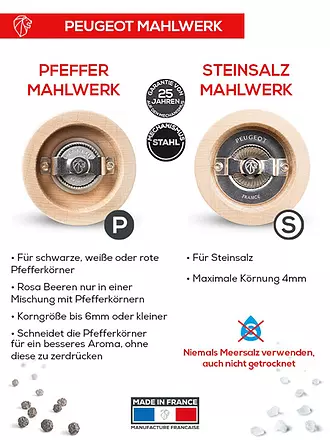 PEUGEOT | Pfeffer- und Salzmühle Set TAHITI WASSER 2-tlg. 15cm Buche / Hell- und Dunkelgrün | 
